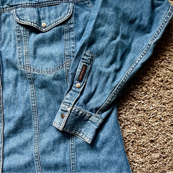 Vintage Harley-Davidson Denim Blue Button-Up Shirt Women’s L - Picture 6 of 9